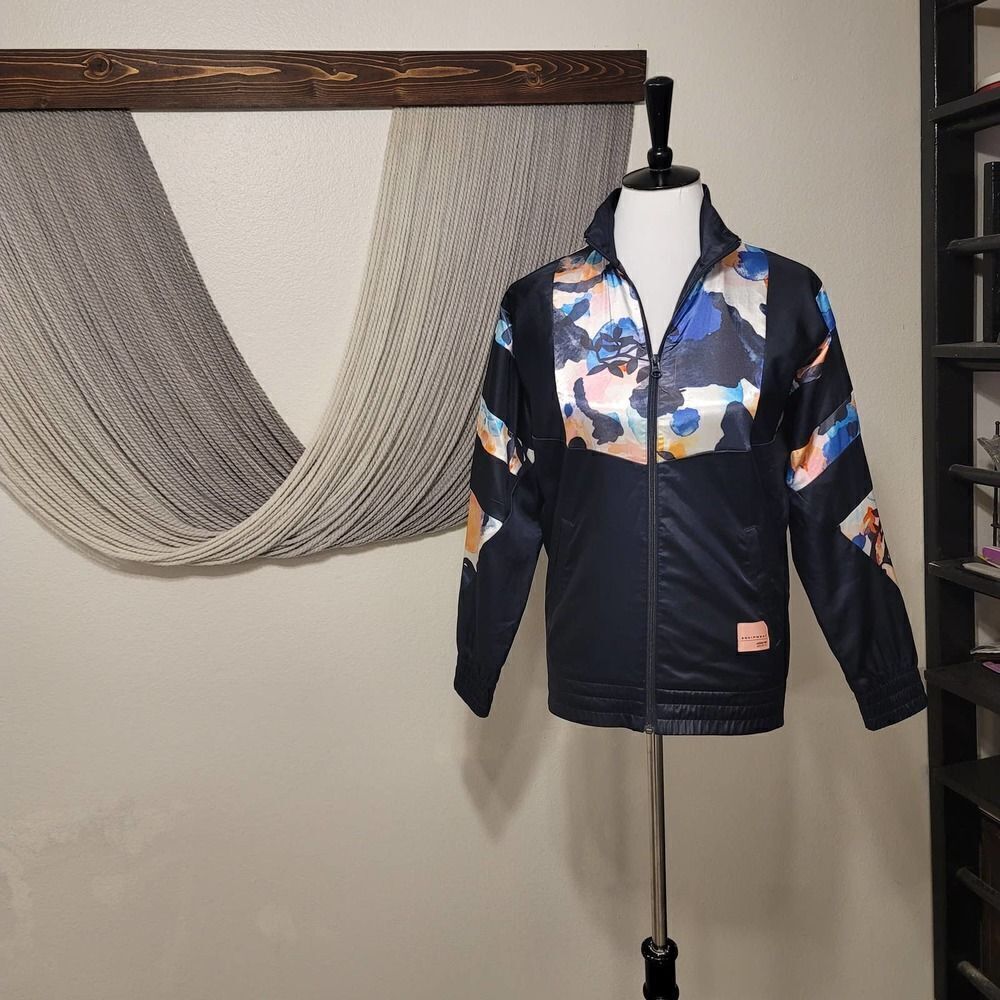 Adidas Floral Satin Jacket Sz 13-14Y